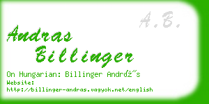 andras billinger business card